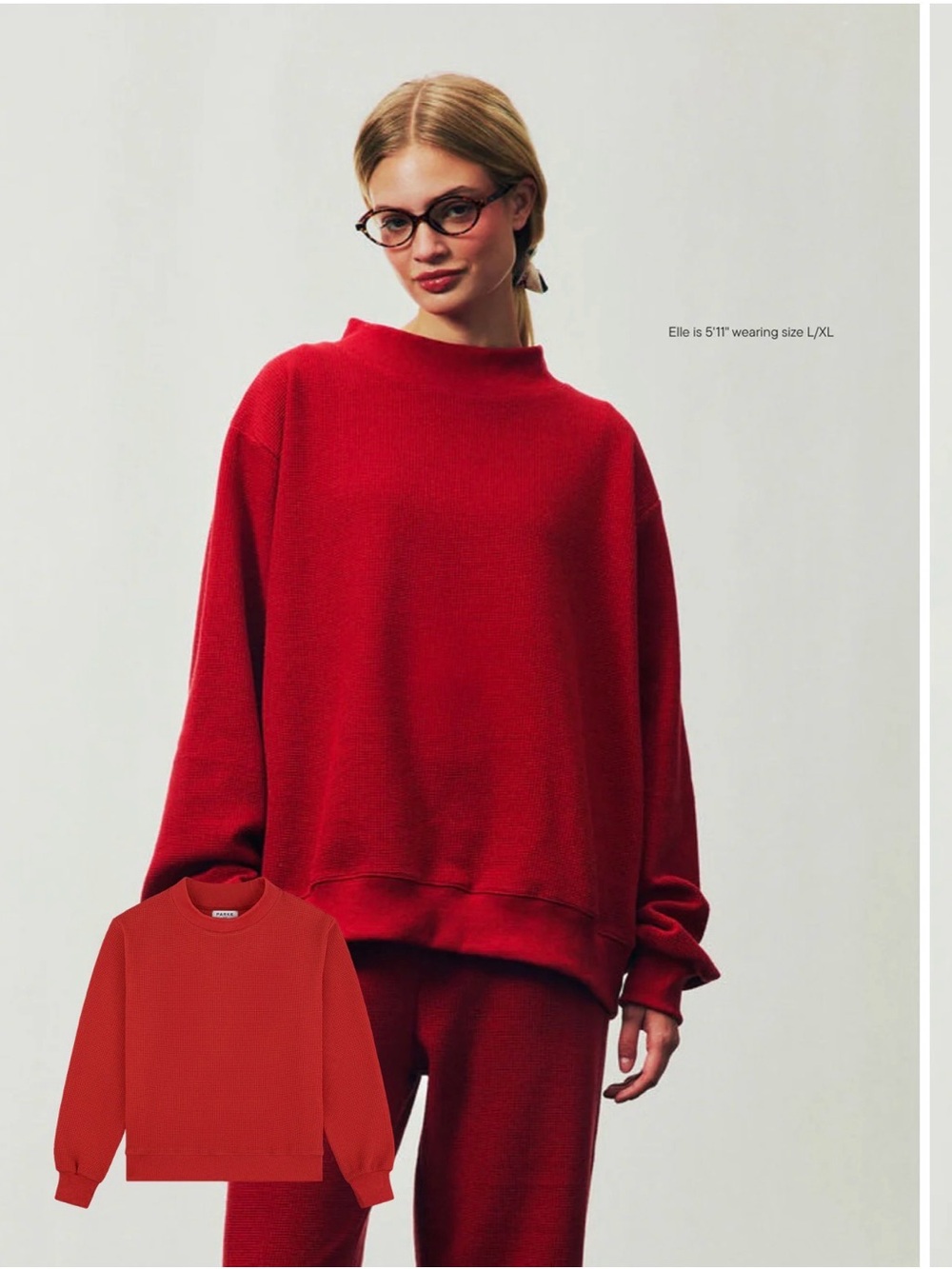 NEW Parker Red Oversized Crewneck Sweater